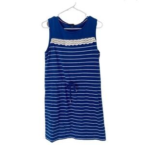 Tommy Hilfiger Women’s Striped Drawstring Waist Sleeveless Dress in Royal Blue